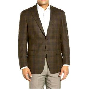 Hart Schaffner Marx Brown Plaid Sports Coat 42L